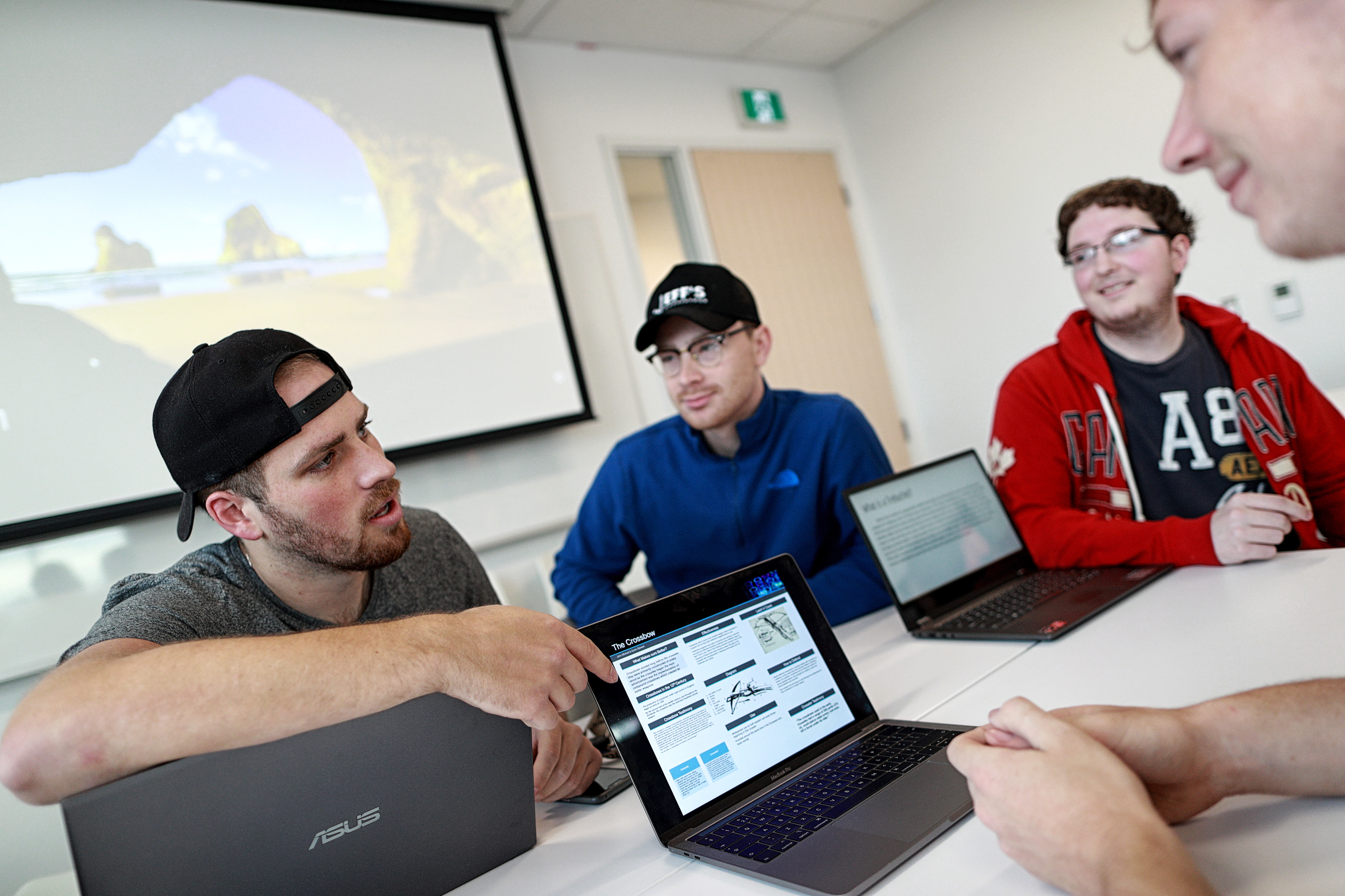 Students studying together in Mulroney Hall
