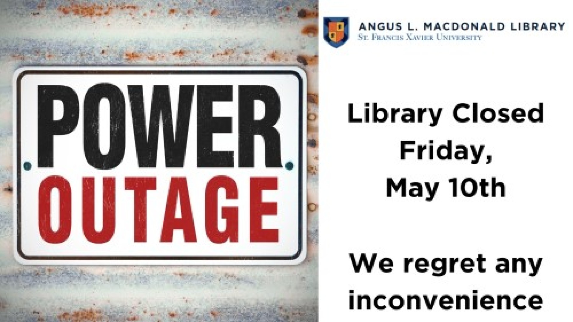 Power outage sign