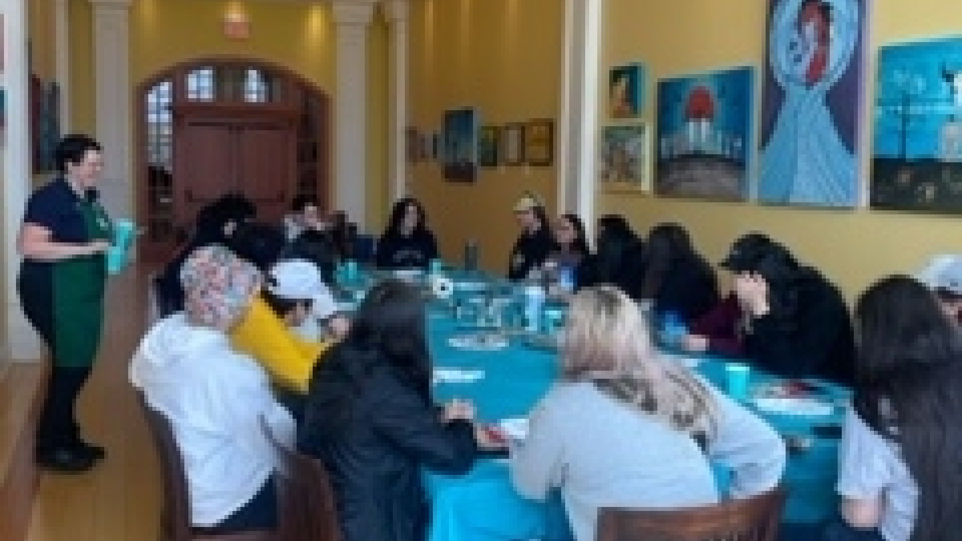 People gathered at a table