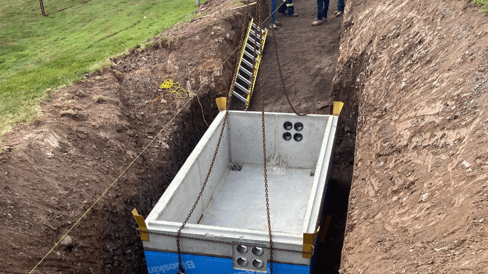 Underground electrical duct bank at Victor Phillip Dahdaleh Hall construction site