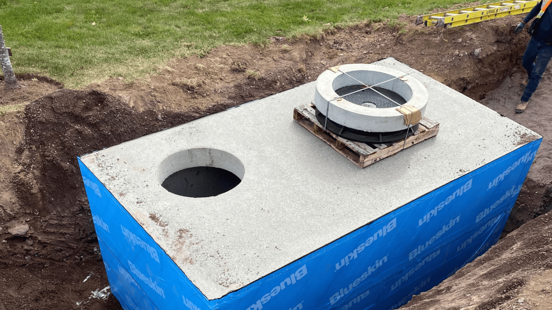 Underground electrical duct bank at Victor Phillip Dahdaleh Hall construction site