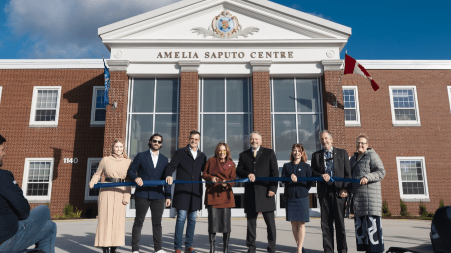 Saputo family and StFX representatives at grand opening of Amelia Saputo Centre
