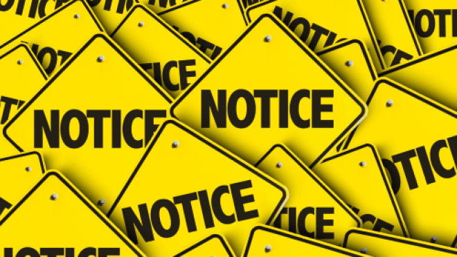 Notice sign
