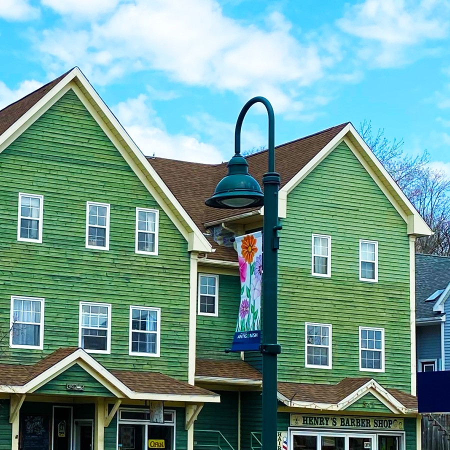 Three buildings on Main Street in the town of Antigonish. 