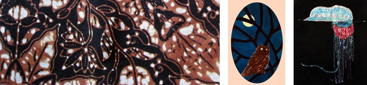 3 Images showing Batik art