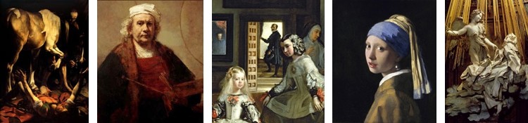 4 images representing baroque art
