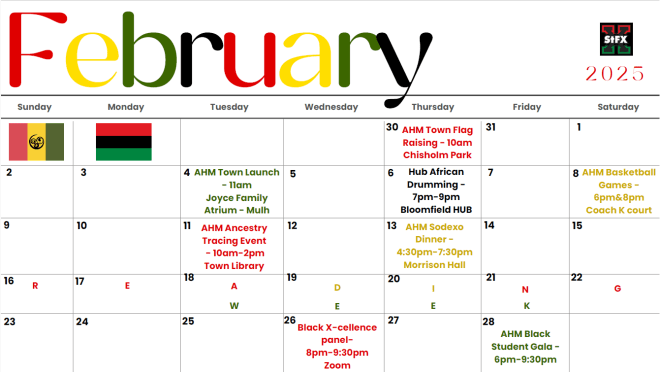 Calendar of events for African Heritage Month 2025