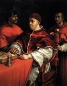 Painting showing catholic priest.