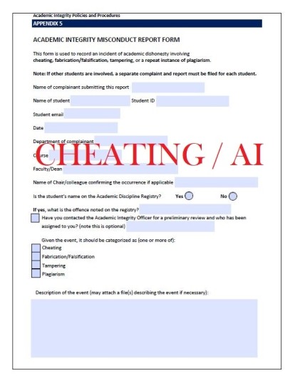 misconduct form