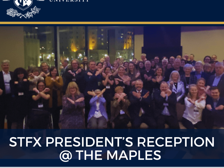 Promotional graphic for Antigonish alumni reception