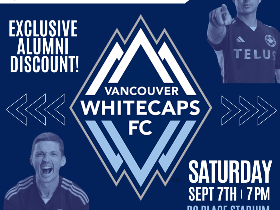 Promotional graphic for Vancouver Whitecaps game