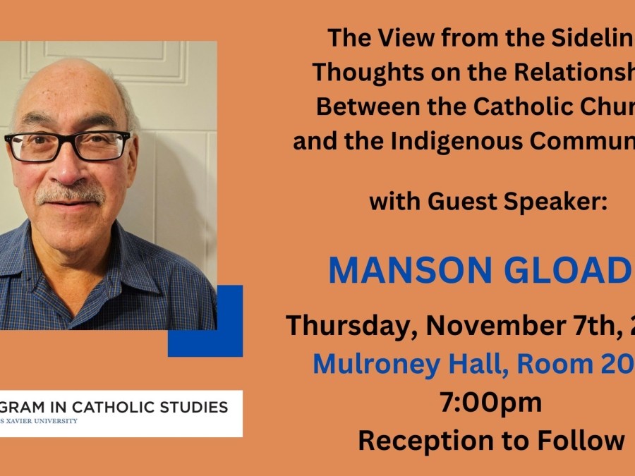 Catholic Studies Poster for Manson Gloade Lecture - Nov. 7