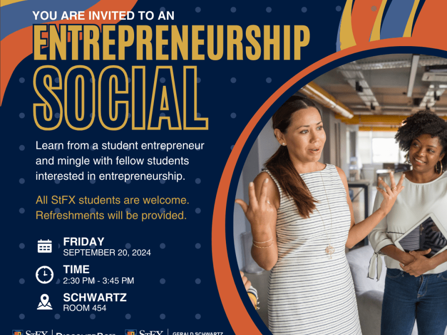 Poster for the StFX Entrepreneurship Social