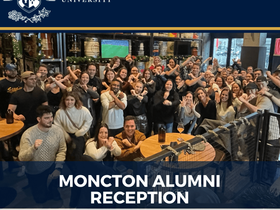 Promotional graphic for Moncton Alumni Reception