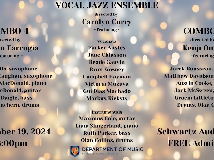 VJE, and Combos 4 & 5 - Nov. 19, 2024 @ 8pm in the Schwartz Auditorium 