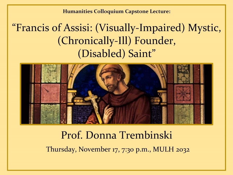 A poster with information about a History Department event