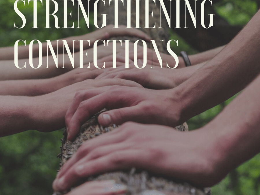 hands along a log 