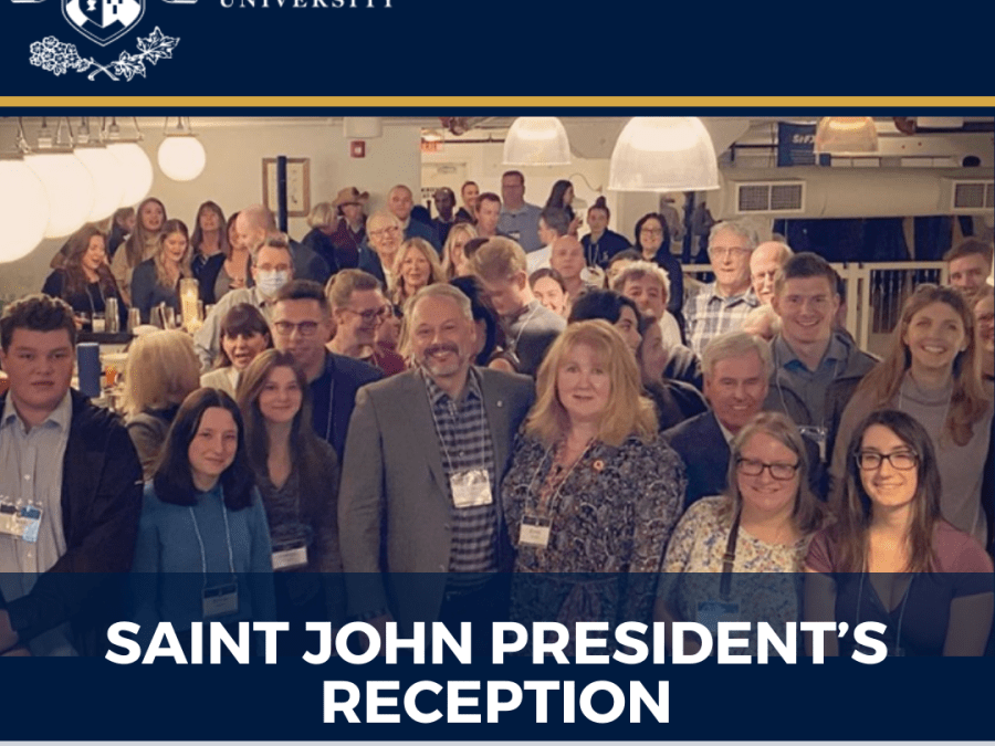 Promotional graphic for Saint John President's Reception