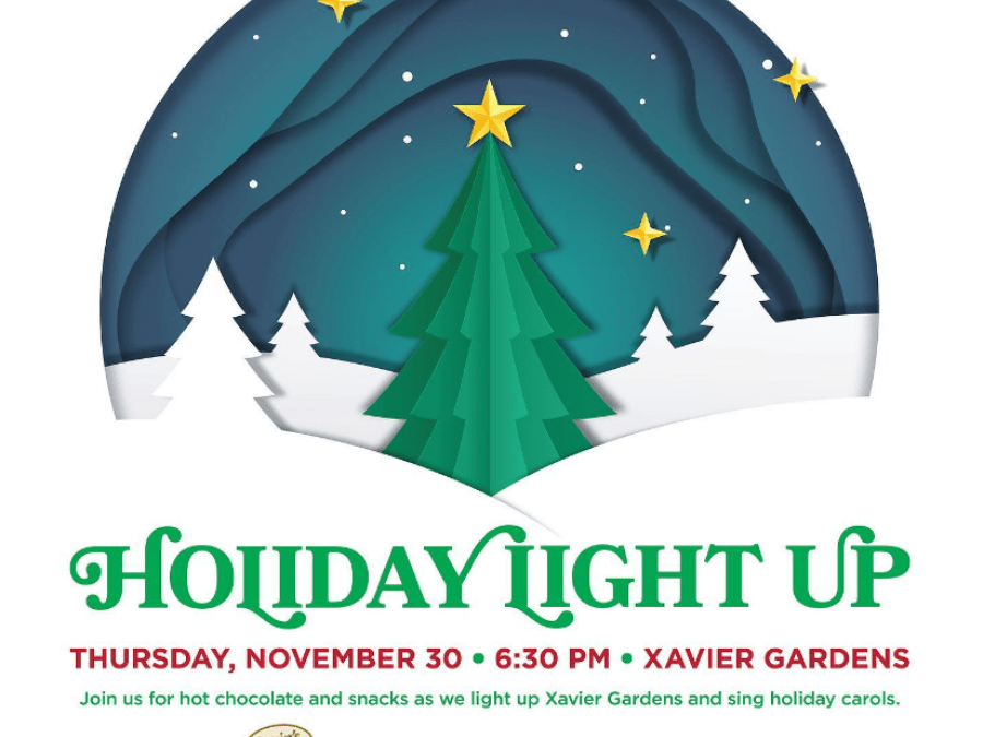 Promotional graphic for StFX Holiday Light Up 2023