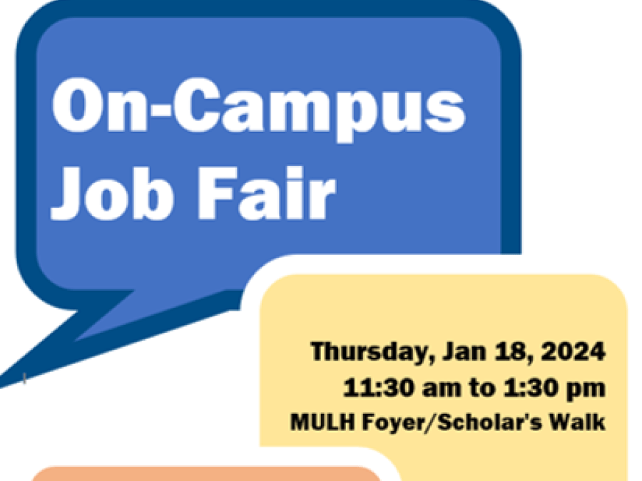 on campus job fair image  January 18 at 11:30 am in Mulroney